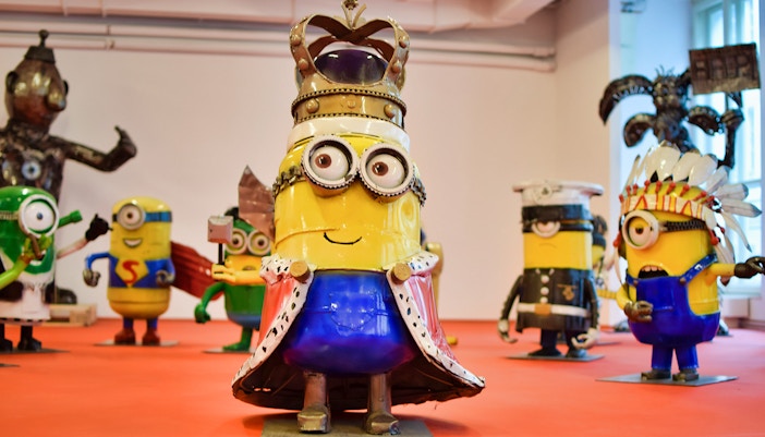 Cartoon characters at the Gallery of Steel Figues Prague