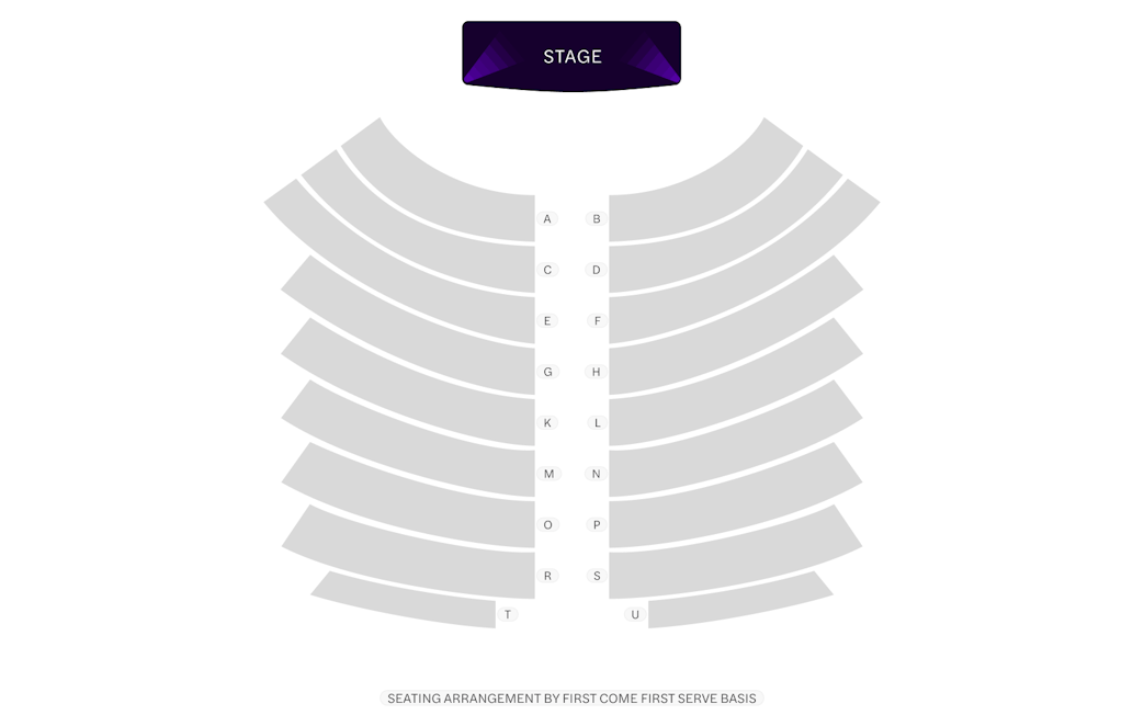 Seating chart for Calypso Cabaret Show and White Orchid River Cruise.