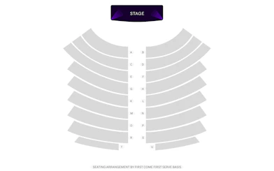 Seating chart for Calypso Cabaret Show and White Orchid River Cruise.