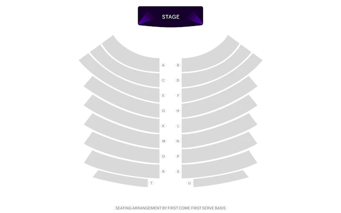 Seating chart for Calypso Cabaret Show and White Orchid River Cruise.