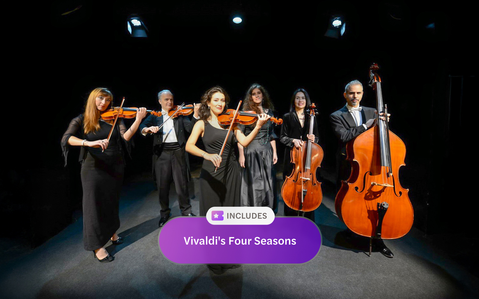 Chamber orchestra performing Vivaldi's Four Seasons in Rome.