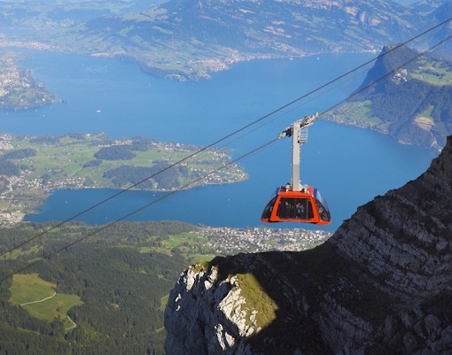 Cable Car above Lucerne Lake