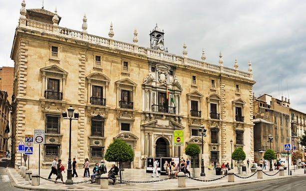 Historic building facade in Granada, Spain, part of the Albaicin & Sacromonte Guided Tour.