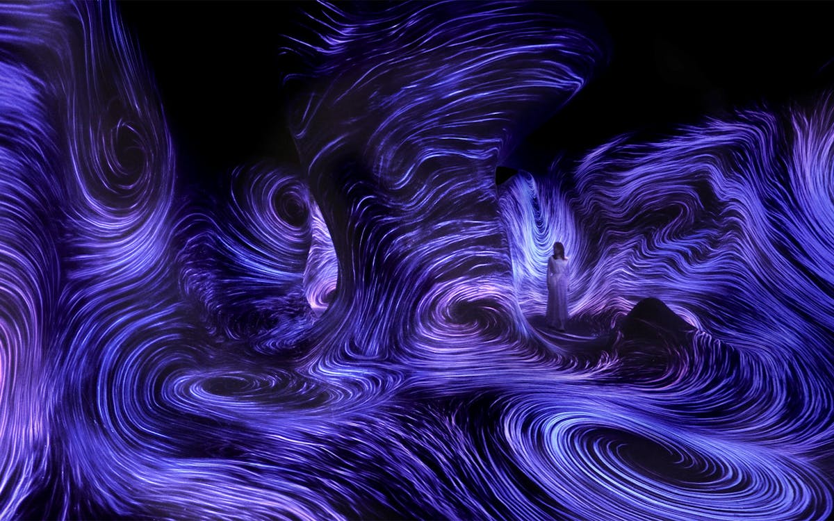 teamLab Abu Dhabi installation art with vibrant digital projections and interactive displays