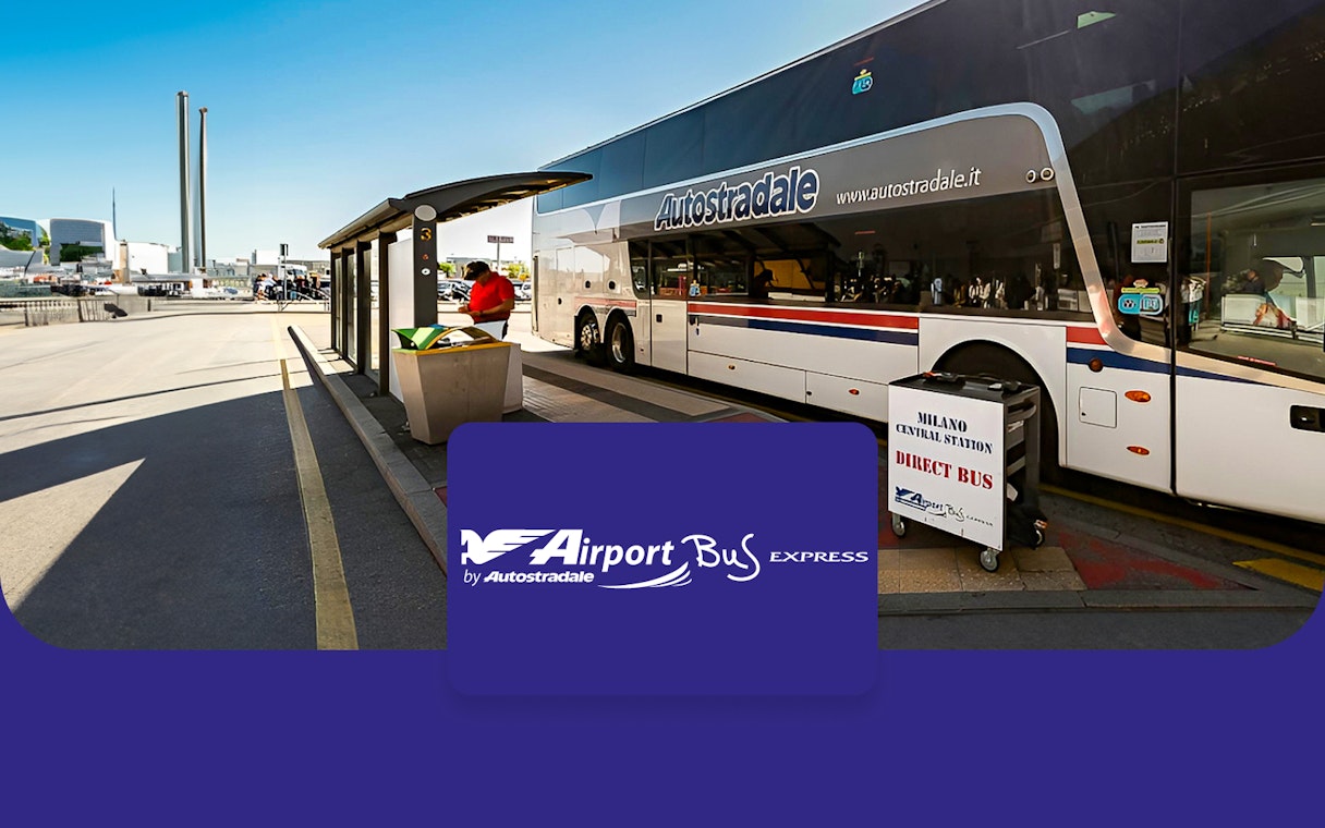 Airport Bus Express at Milan Linate Airport for Milan Centrale route.