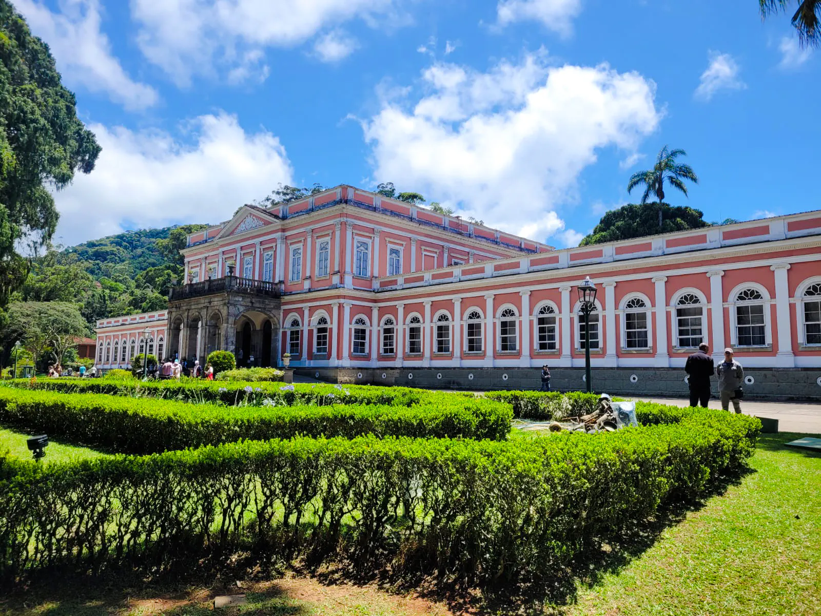 Petrópolis Imperial Museum with gardens, Rio de Janeiro, showcasing historical architecture.