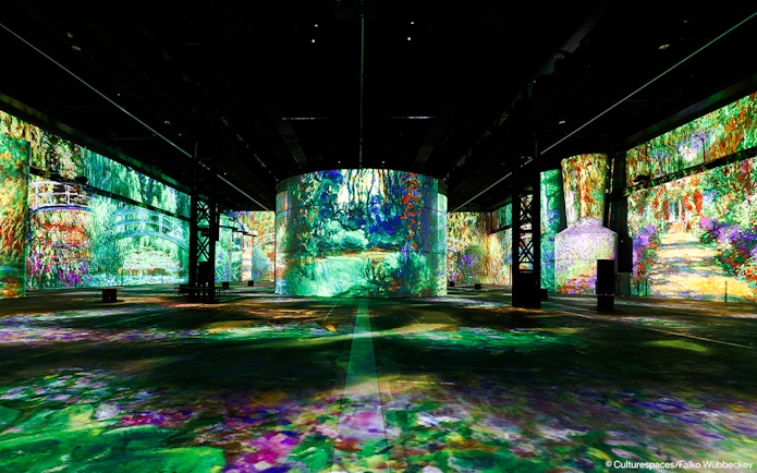 Immersive art projections at Phoenix des Lumières exhibit.