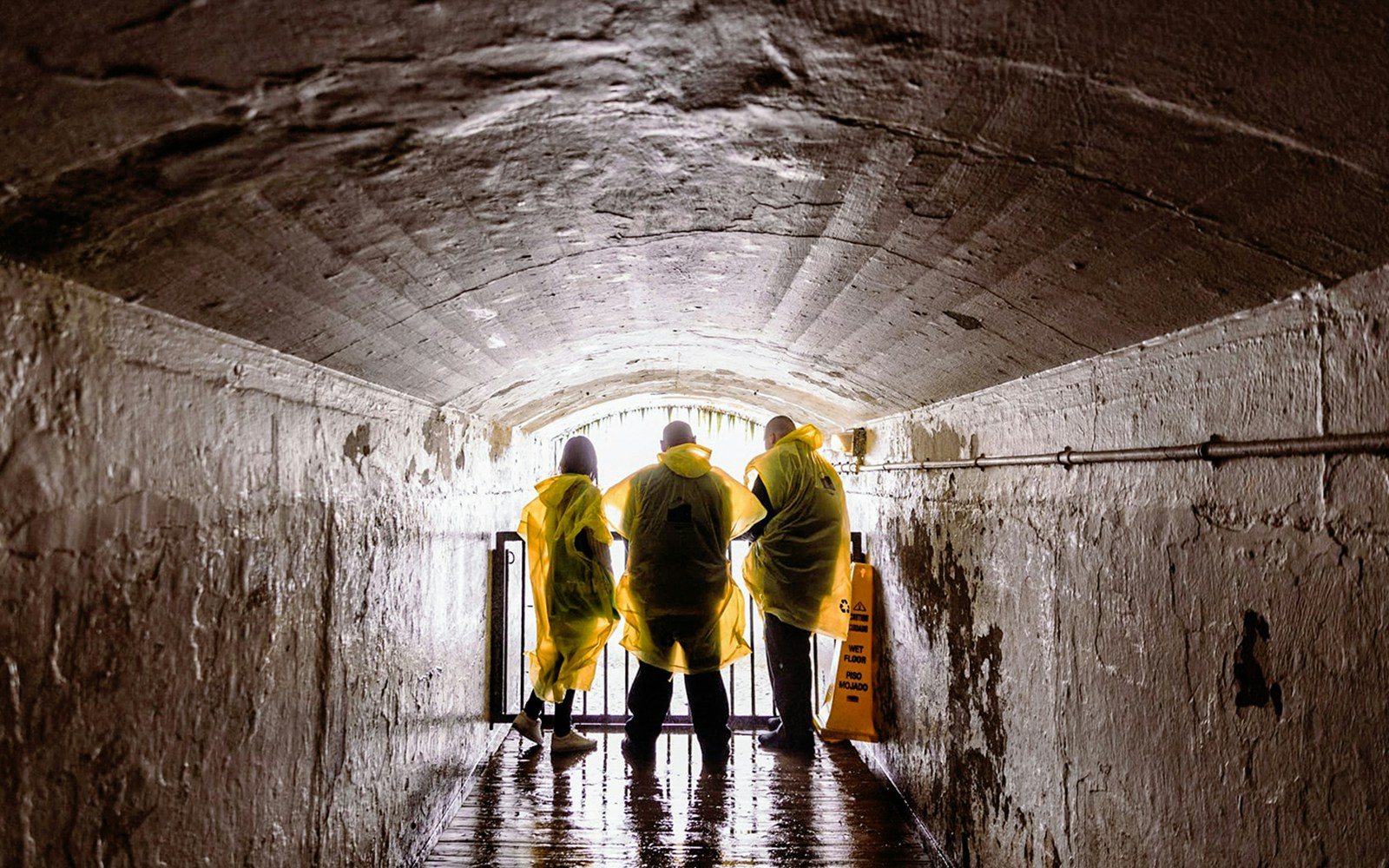 Niagara Falls Tunnel with illuminated walls, part of Disneyland Paris Skip the Line: 4 days for 3 Winter Offer.