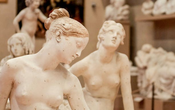 Sculptures in Accademia Gallery, Florence, Italy.