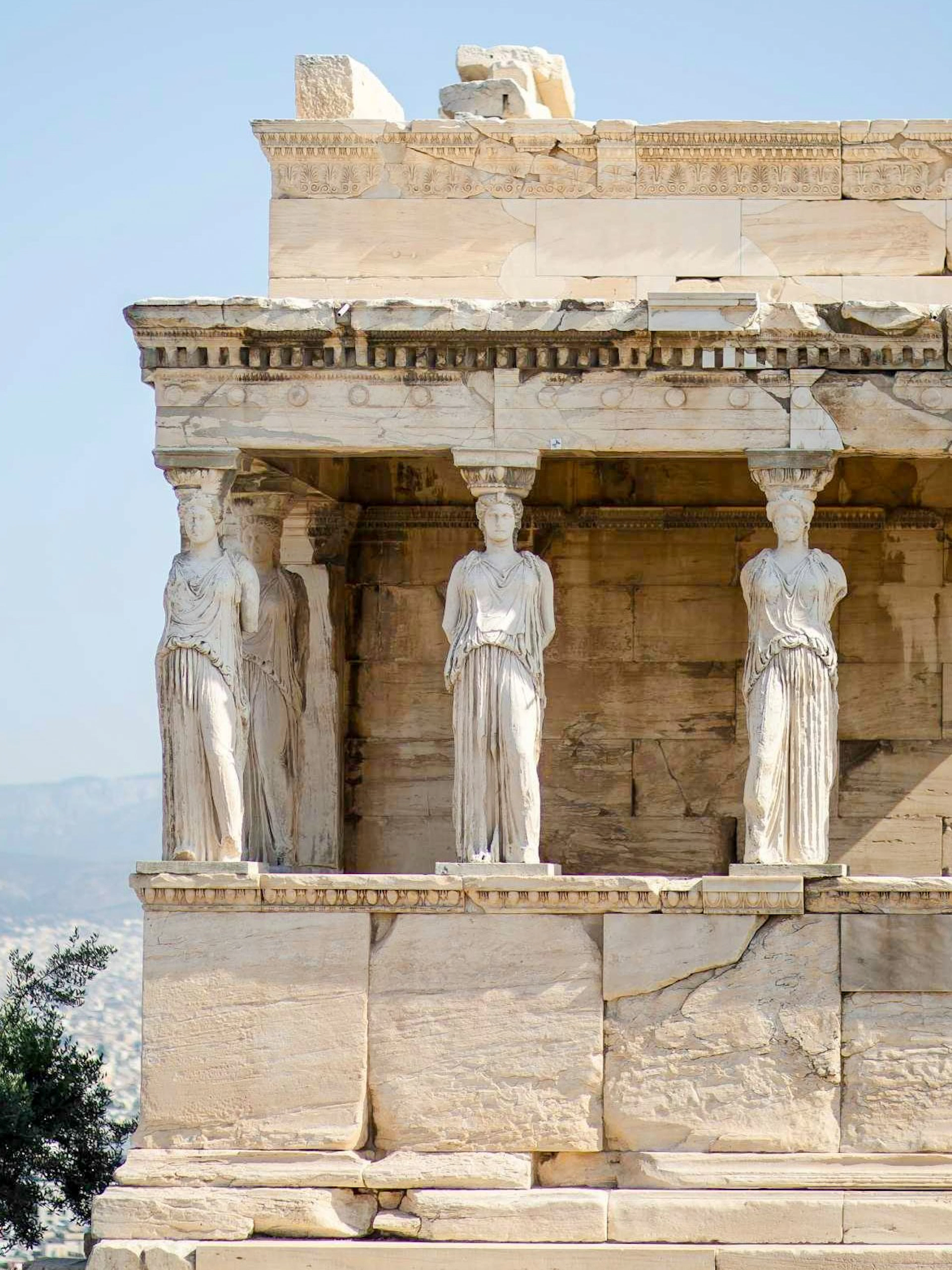 Caryatids of the Erechtheion on the Acropolis in Athens.