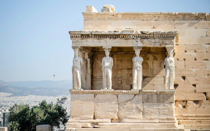 Caryatids of the Erechtheion on the Acropolis in Athens.
