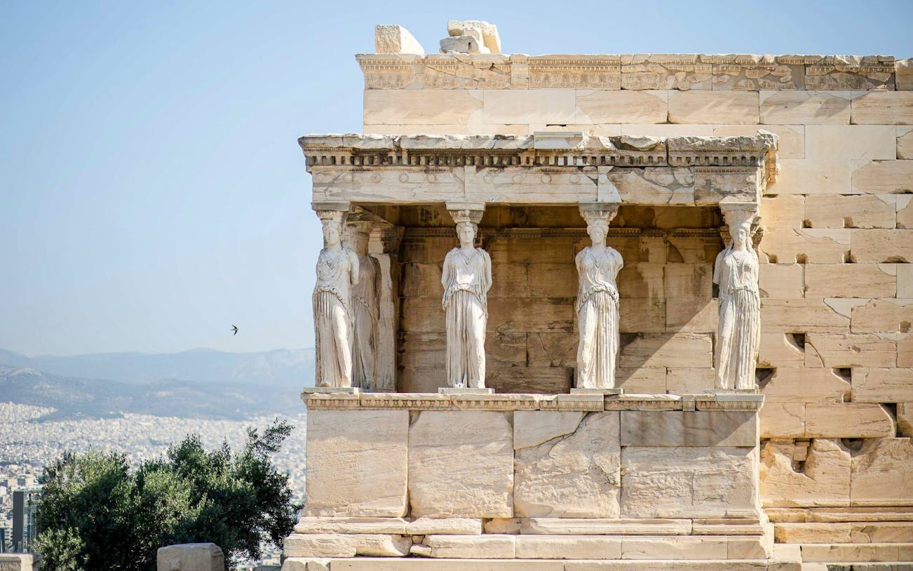 Caryatids of the Erechtheion on the Acropolis in Athens.