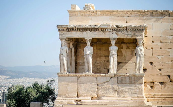 Caryatids of the Erechtheion on the Acropolis in Athens.