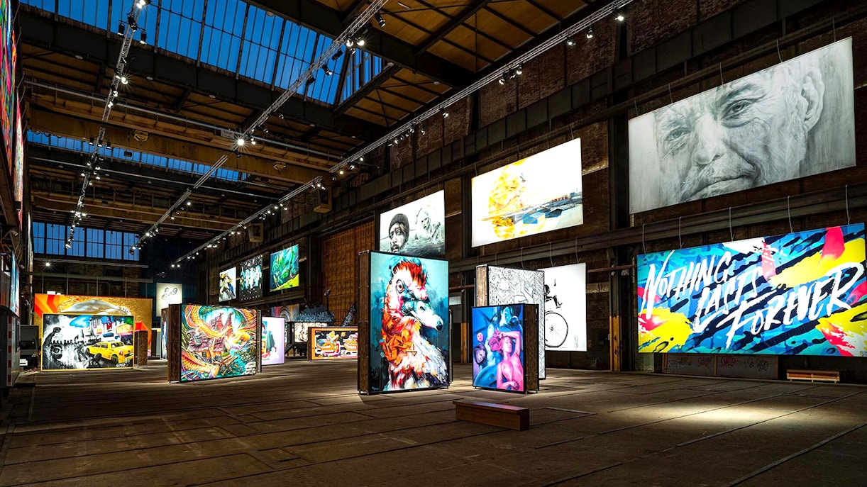 STRAAT Museum interior with vibrant street art displays in Amsterdam.