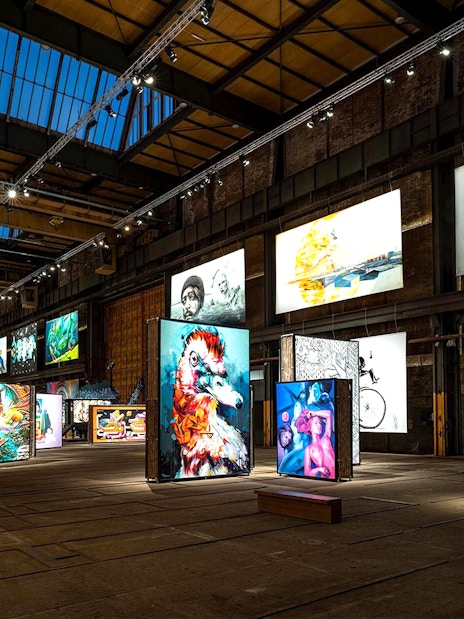 STRAAT Museum interior with vibrant street art displays in Amsterdam.