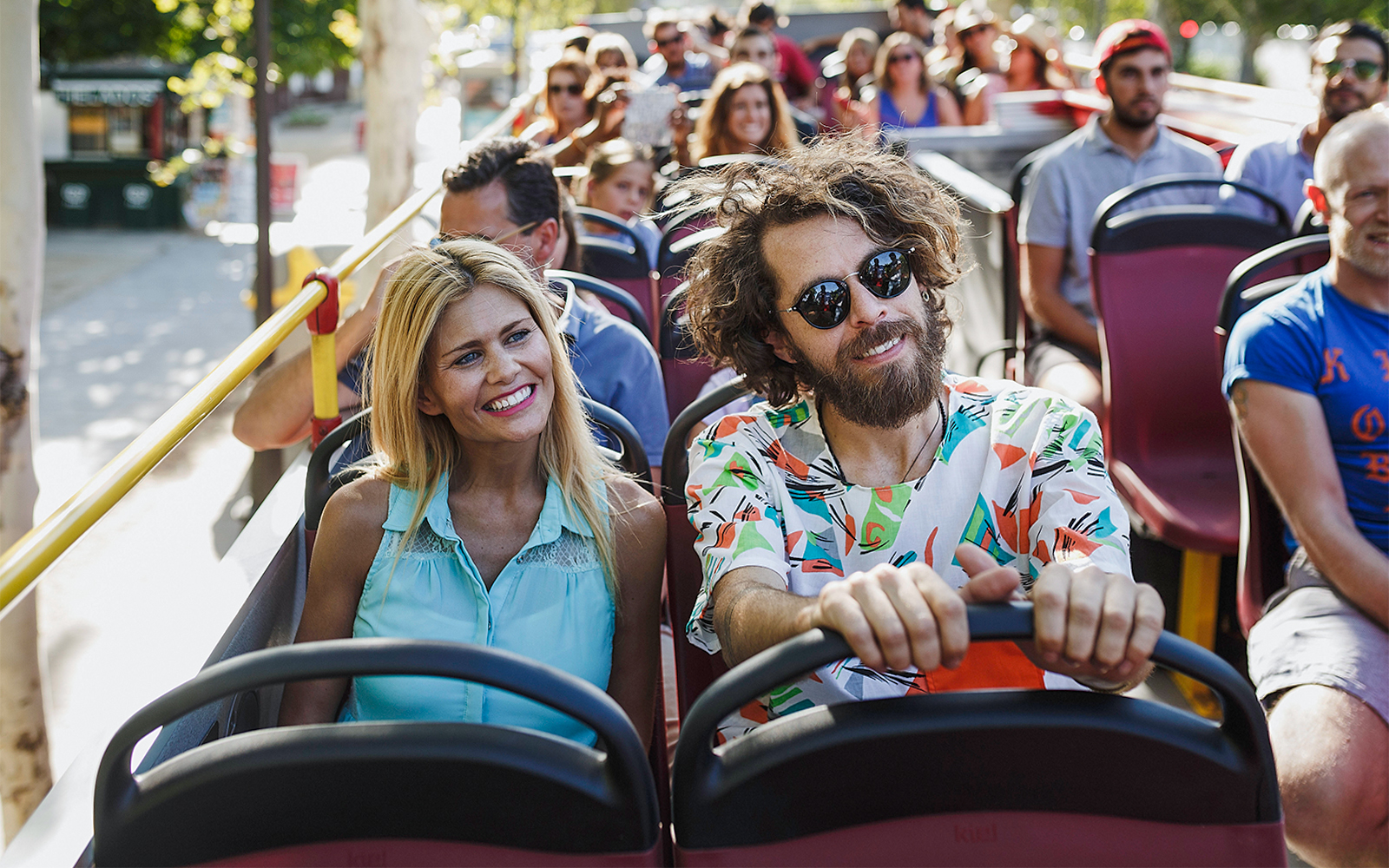 Tourists on HOHO bus