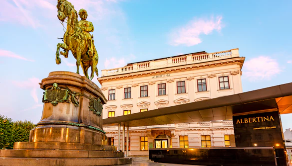 Erzherzog Albrecht Denkmal monument in front of Albertina museum, Vienna, Austria.