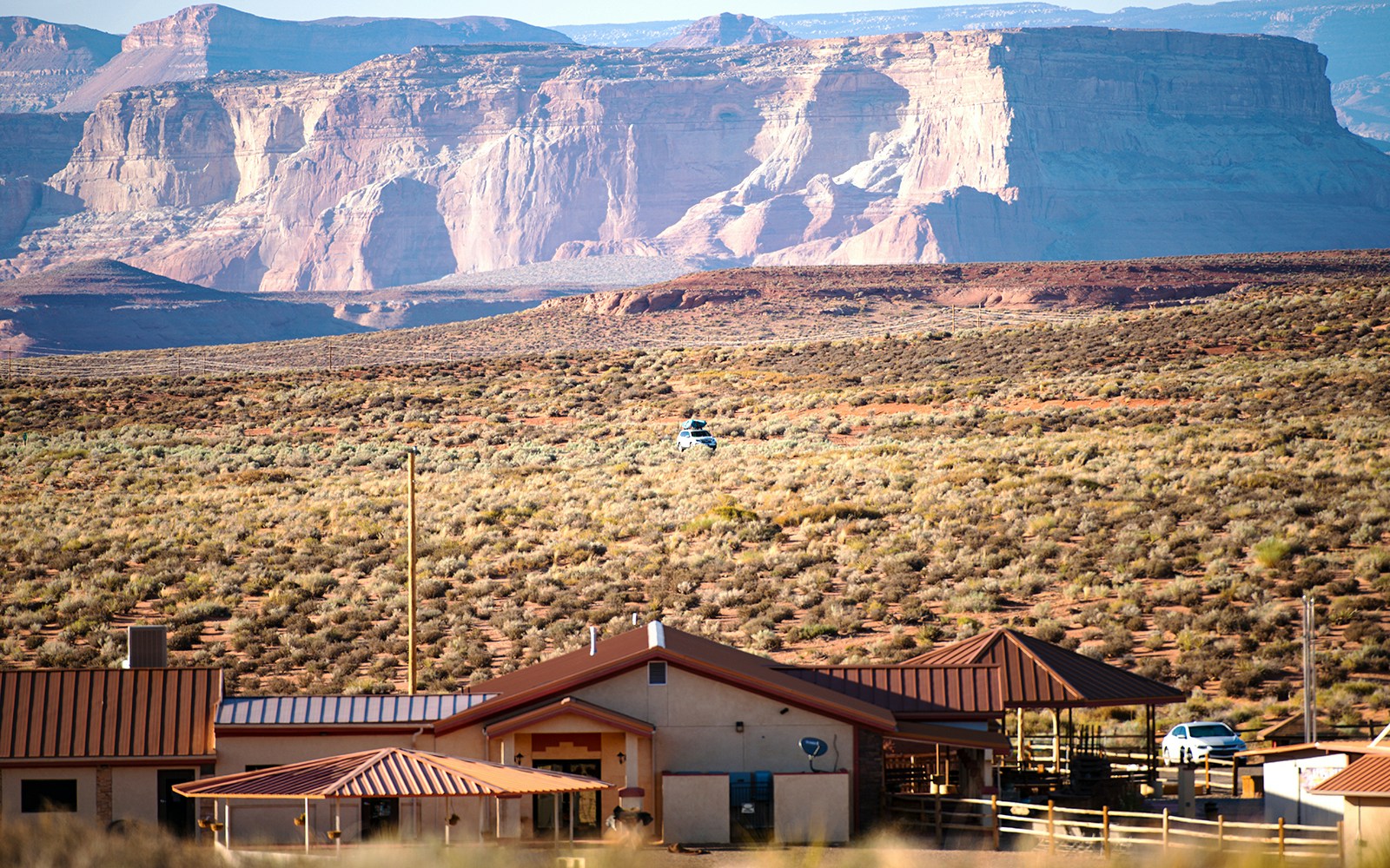 Grand Canyon Village view, Grand Canyon National Park, showcasing iconic rock formations.
