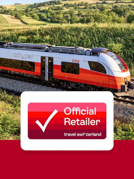 Eurail train traveling through scenic countryside