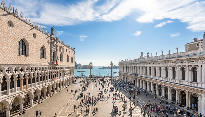 View of Piazza San Macro and the St. Mark's Basilica - Venice