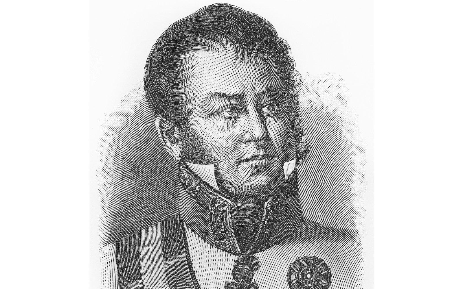 Engraving of Field-Marshal Karl Philip Prince of Schwarzenberg in military attire.