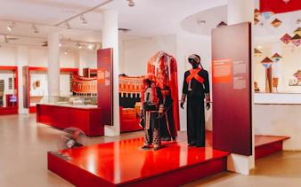 Traditional Vietnamese attire display at the Vietnamese Women Museum, Hanoi.