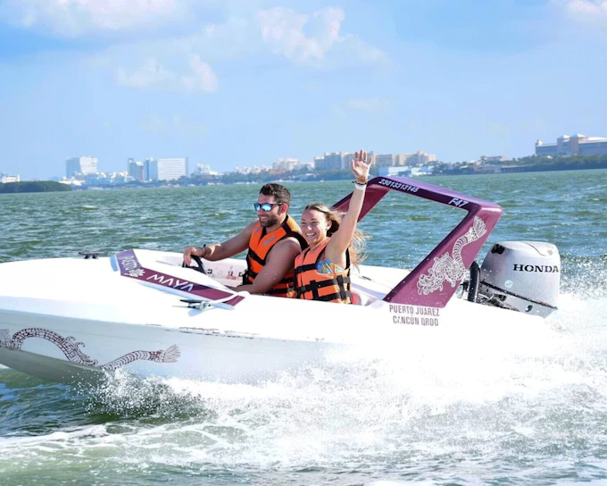 Cancun Jungle Speedboat Tour with Snorkeling & Mayan Snack