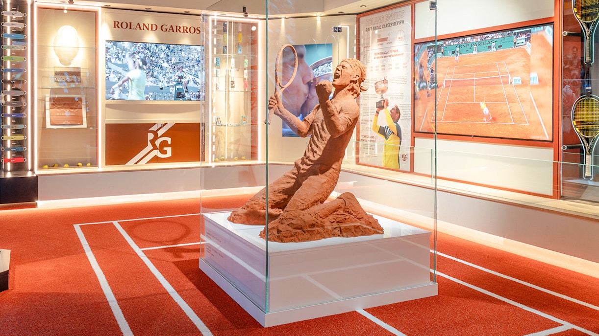 Rafa Nadal Museum Xperience interior with interactive tennis exhibits and memorabilia in Mallorca, Spain.