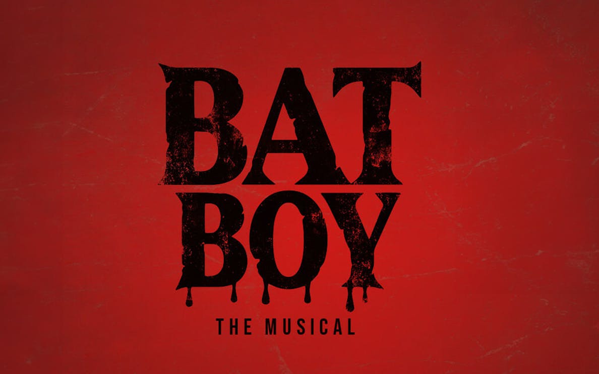 Bat Boy The Musical logo on red background