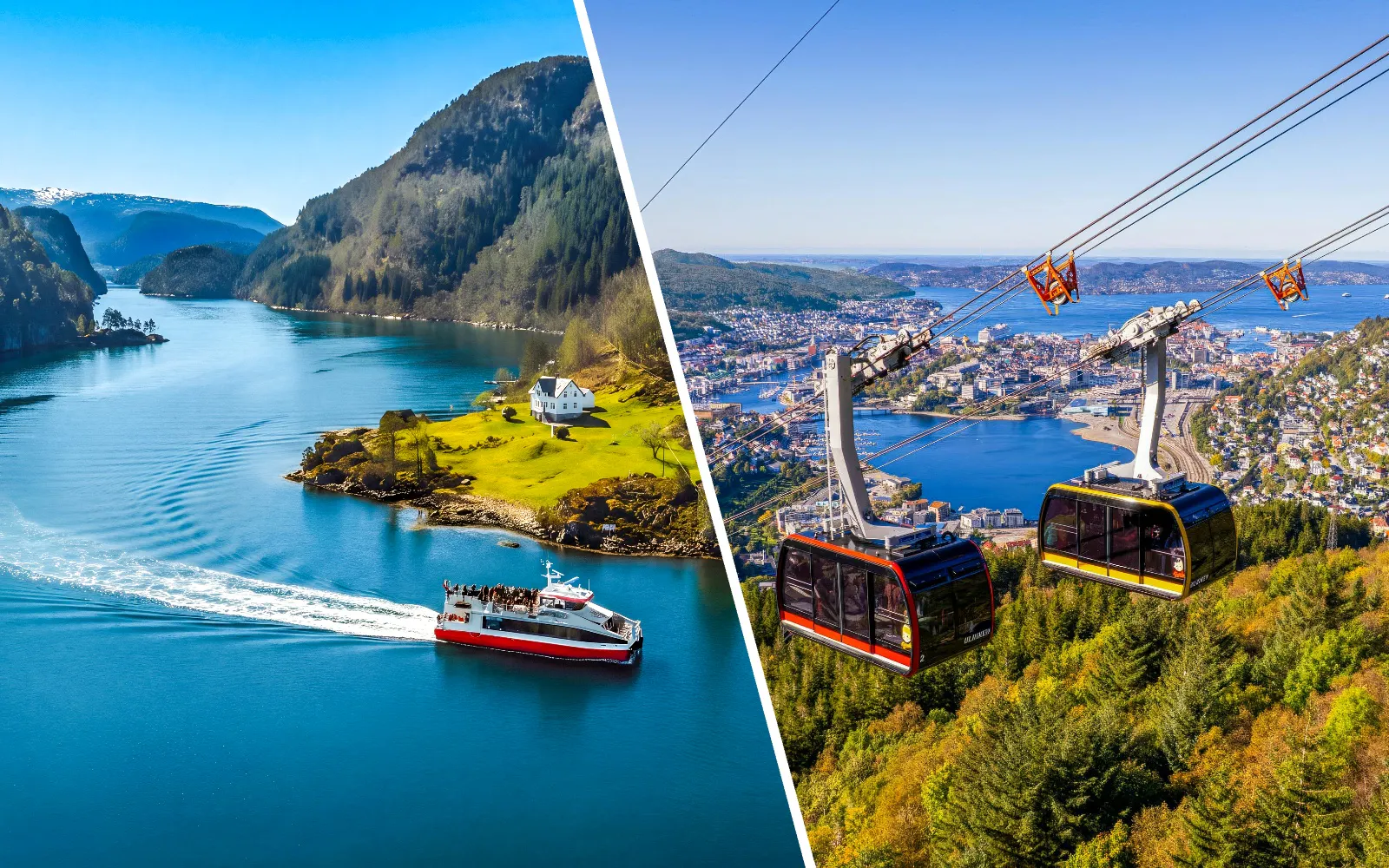 Bergen Fjord Adventure: Mostraumen Cruise & Ulriken Cable Car Round-Trip Tickets