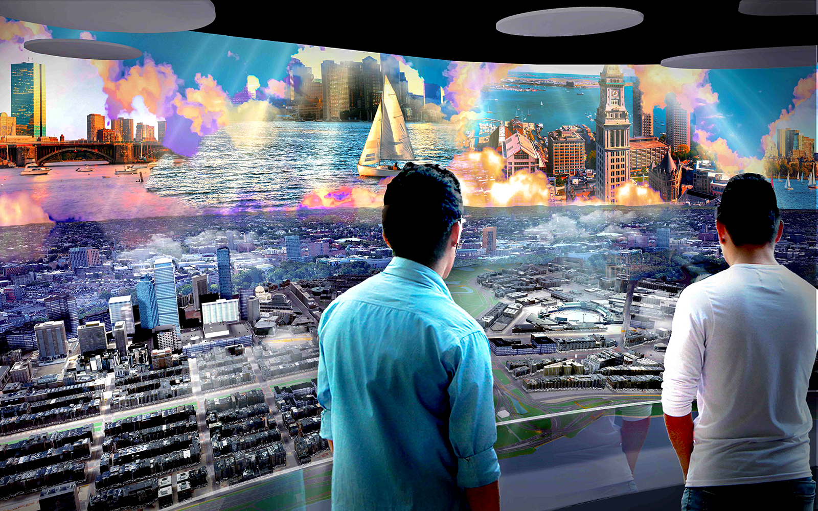 View Boston at night