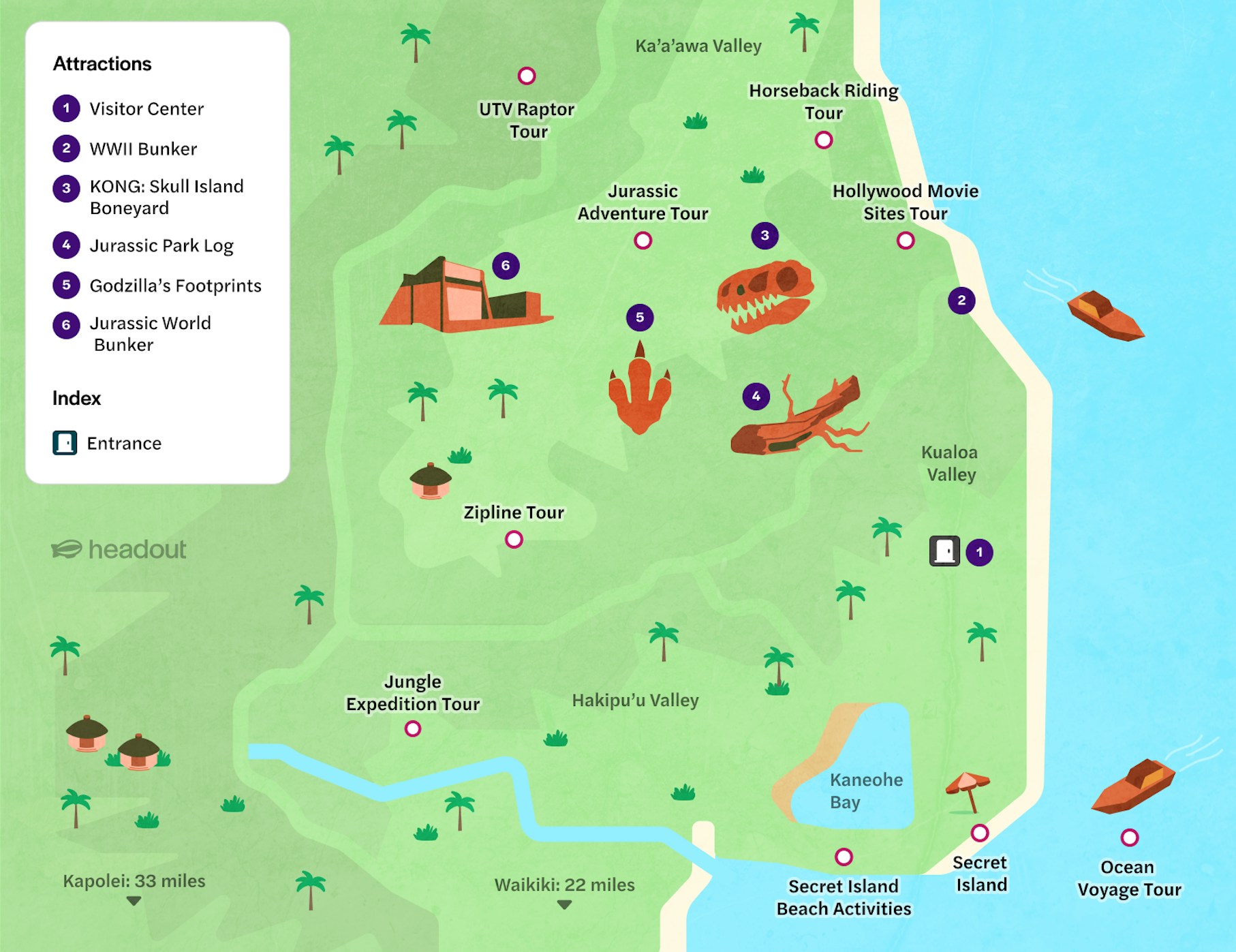 Kualoa Ranch map