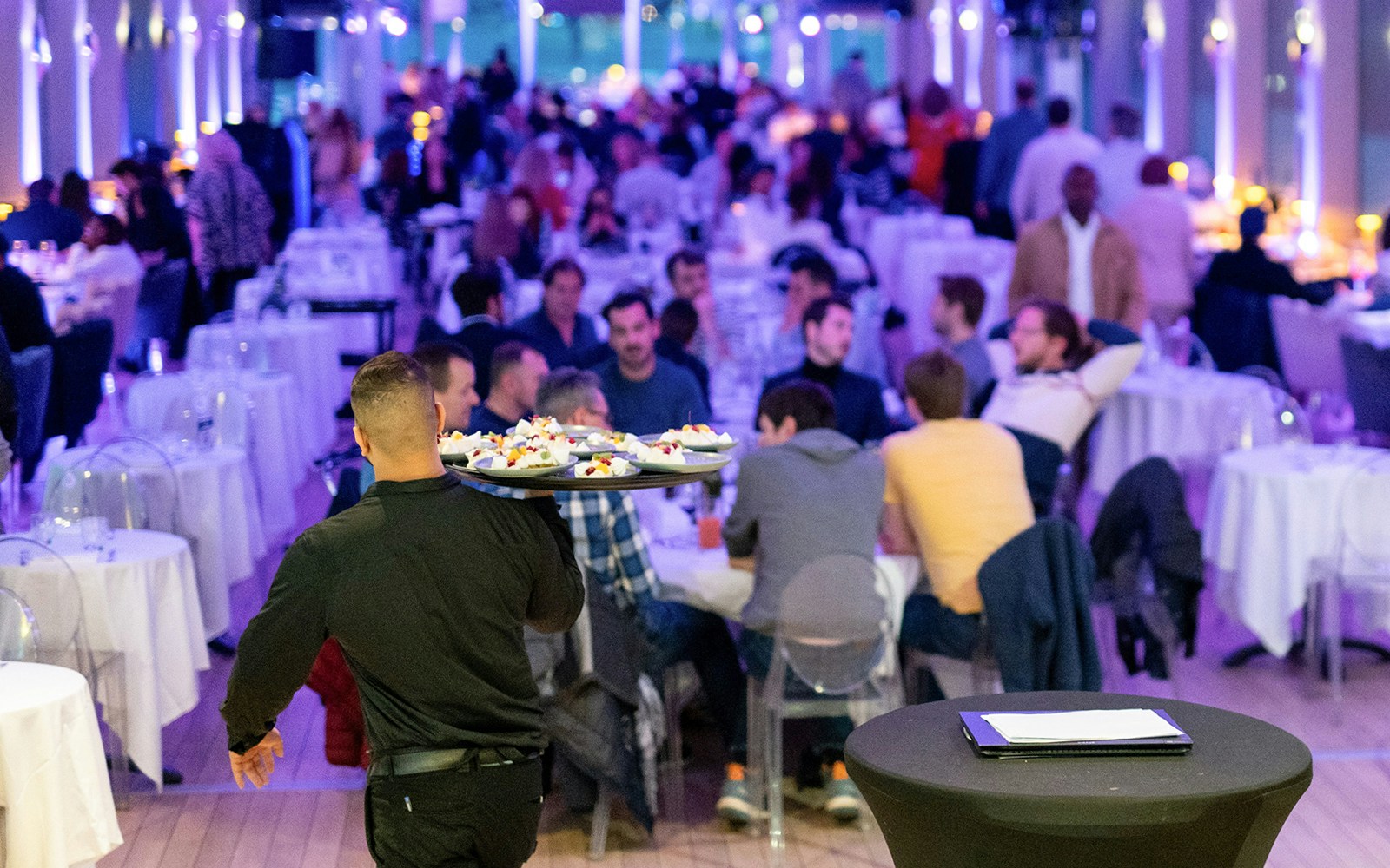 Seine River dinner cruise on Le Diamant Bleu with views of Paris landmarks.