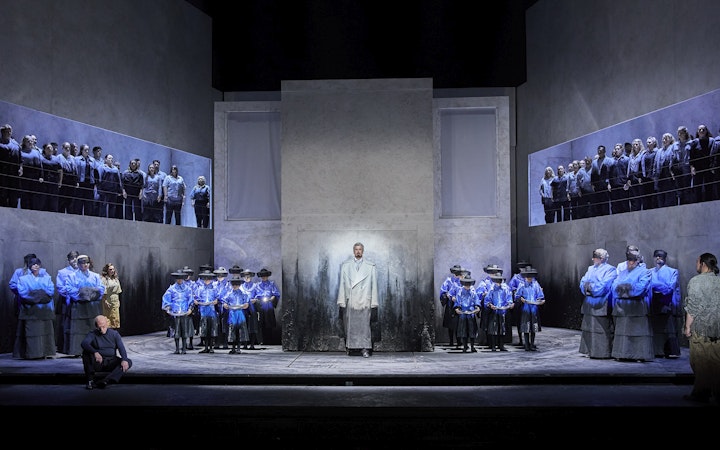 Stage performance of Turandot in Sydney with cast in elaborate costumes.