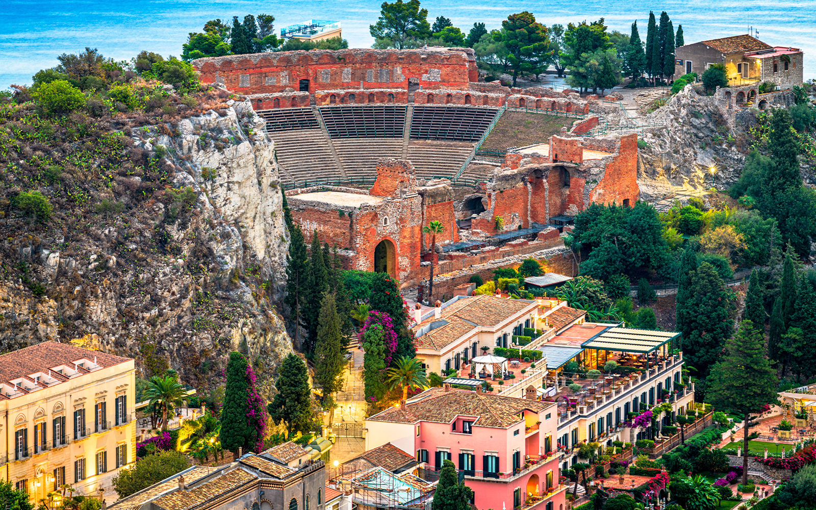 Aerial view of Taormina, Sicily