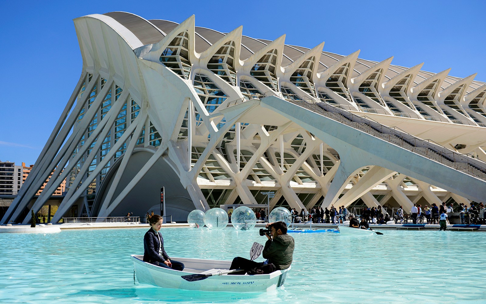 Oceanogràfic aquarium with diverse marine life, Valencia, part of 2-day pass including Príncipe Felipe Science Museum.