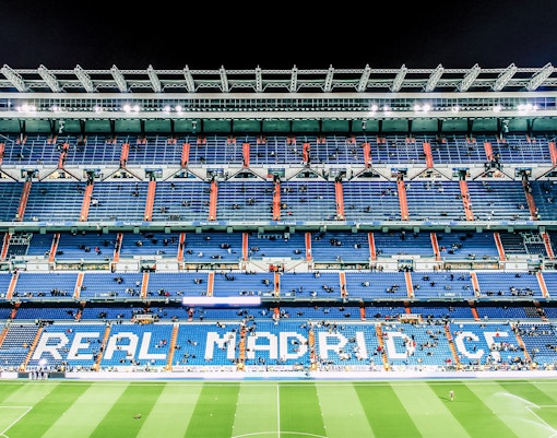 Santiago Bernabeu Stadium seating map showing sections and layout.