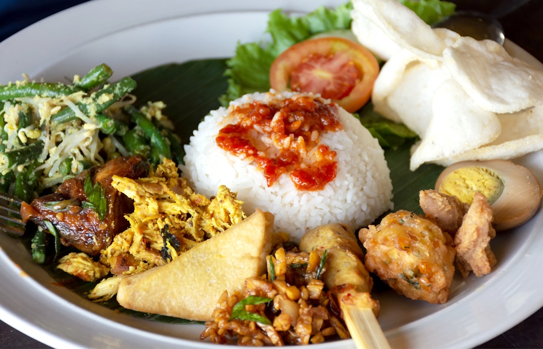 Nasi Campur local indonesian food