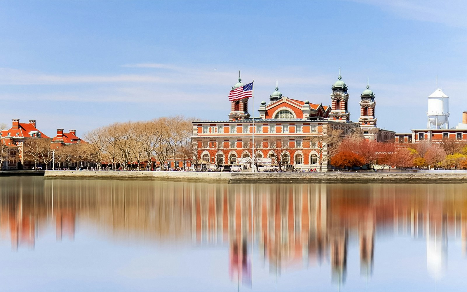 Ellis Island view from 60 Mins Lady Liberty Cruise, New York City.
