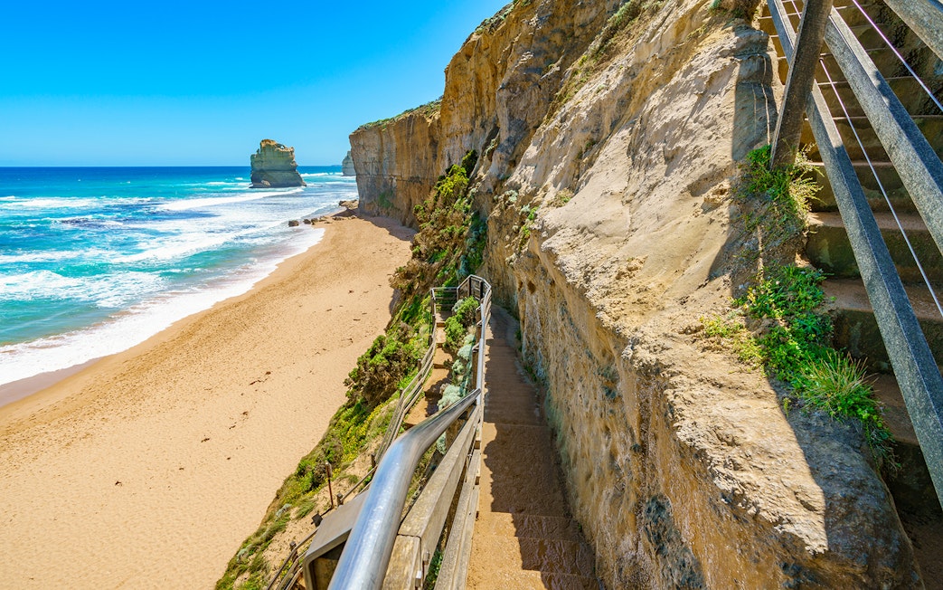 Gibson Steps leading to beach along Great Ocean Road, Australia.