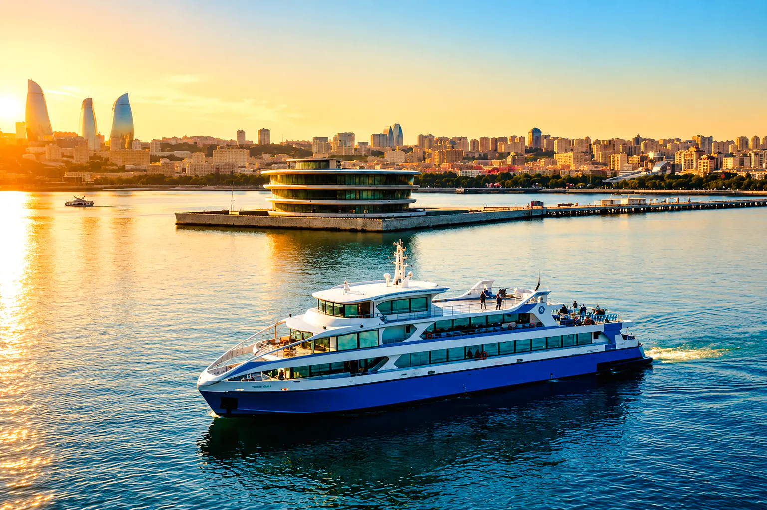 baku: caspian sea sightseeing cruise with hotel transfers-1
