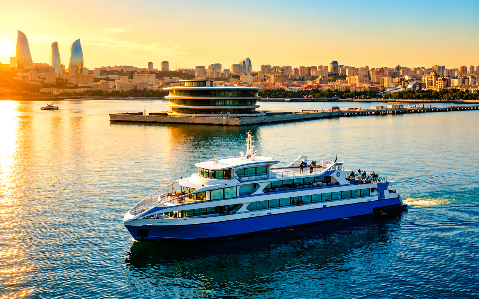 Baku: Caspian Sea Sightseeing Cruise with Hotel Transfers