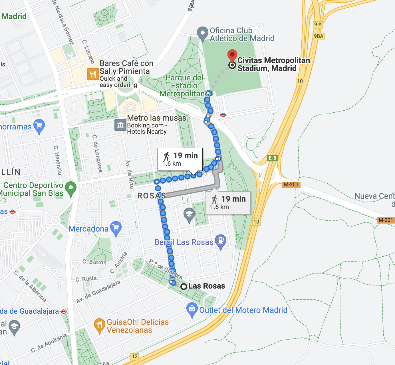 Walk to Wanda Metropolitano Stadium