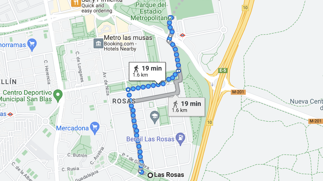 Walk to Wanda Metropolitano Stadium