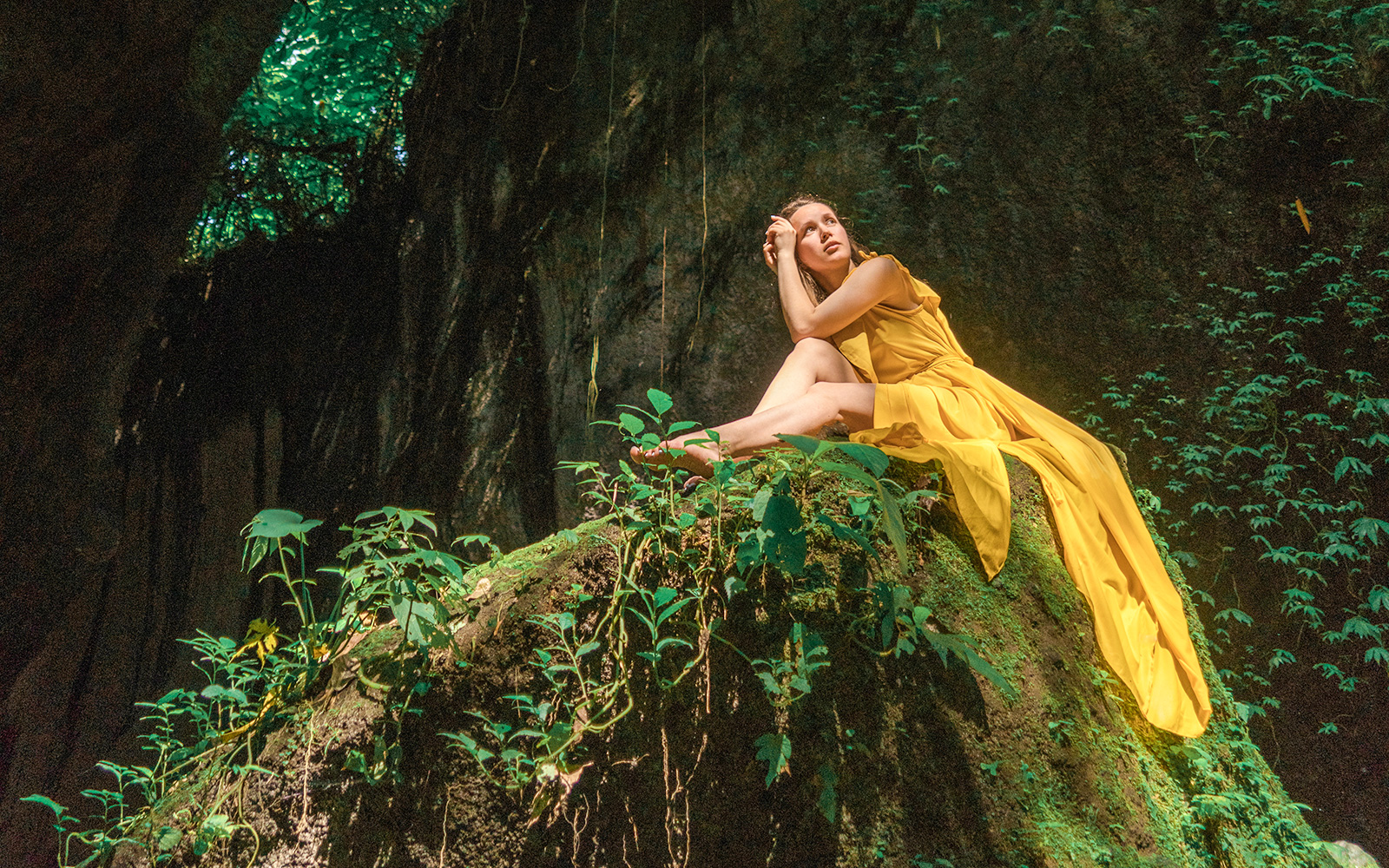 Morning visits are best for photos at Tukad Cepung Waterfalls