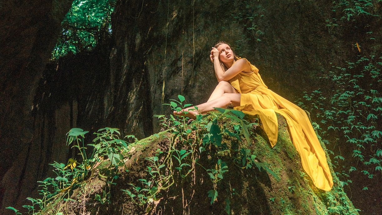 Morning visits are best for photos at Tukad Cepung Waterfalls