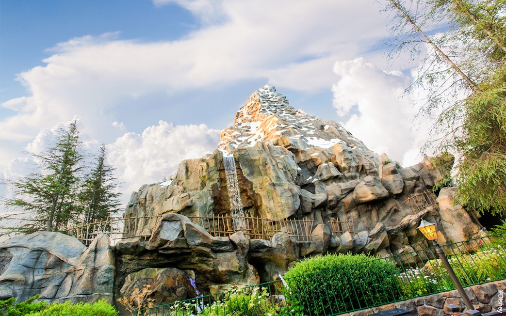 Matterhorn Bobsleds ride in Frontierland, Disneyland Park, California.