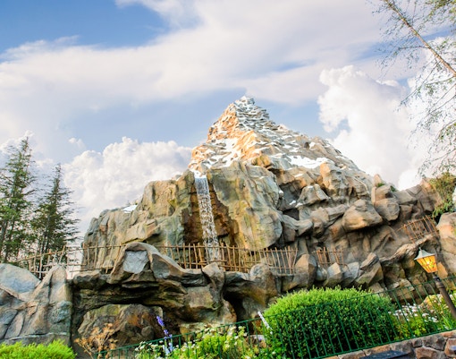 Matterhorn Bobsleds ride in Frontierland, Disneyland Park, California.
