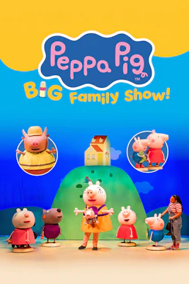 Peppa Pig Big Family Show poster with characters on stage.