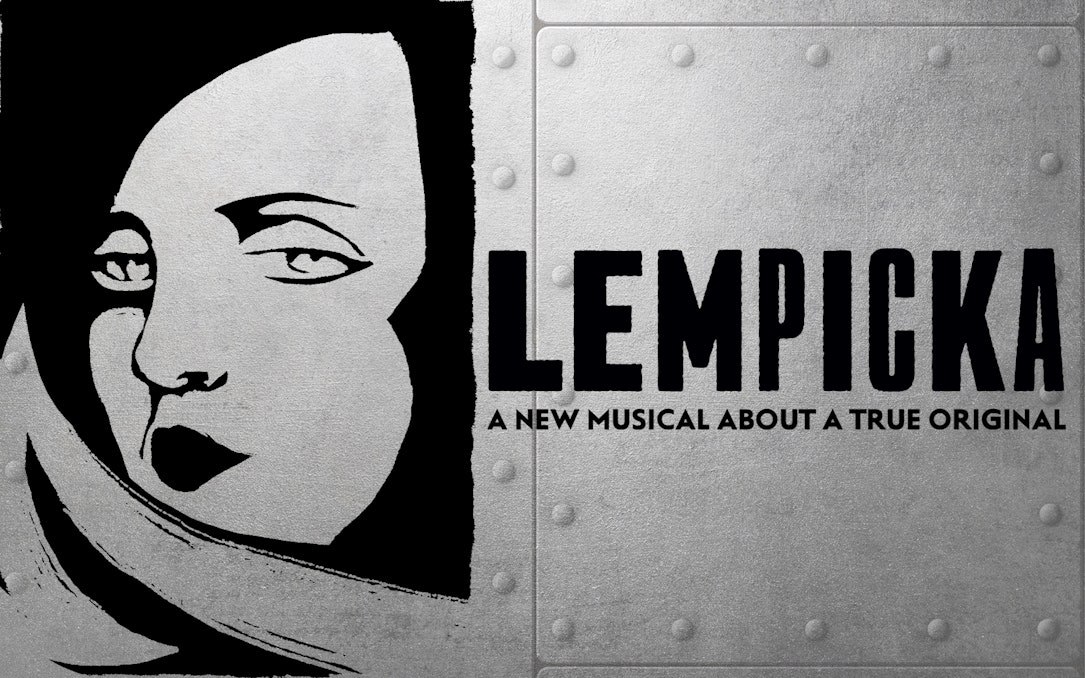 Lempicka musical poster with stylized face illustration.